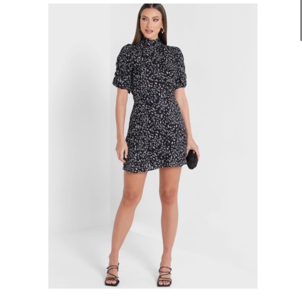 NWT TED BAKER RAAYY PUFF SLEEVE MINI FLORAL DRESS SZ US 10/12 OR TED SZ 4